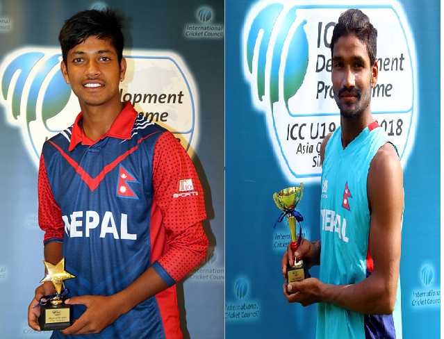 Dipendra Singh Airee and leg-spinner Sandeep Lamichhane