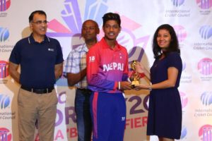 Player of the series Sandeep @ ICC Worldt20