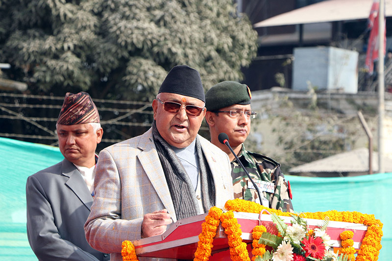 Speaking at the occasion PM Oli - Dharahara