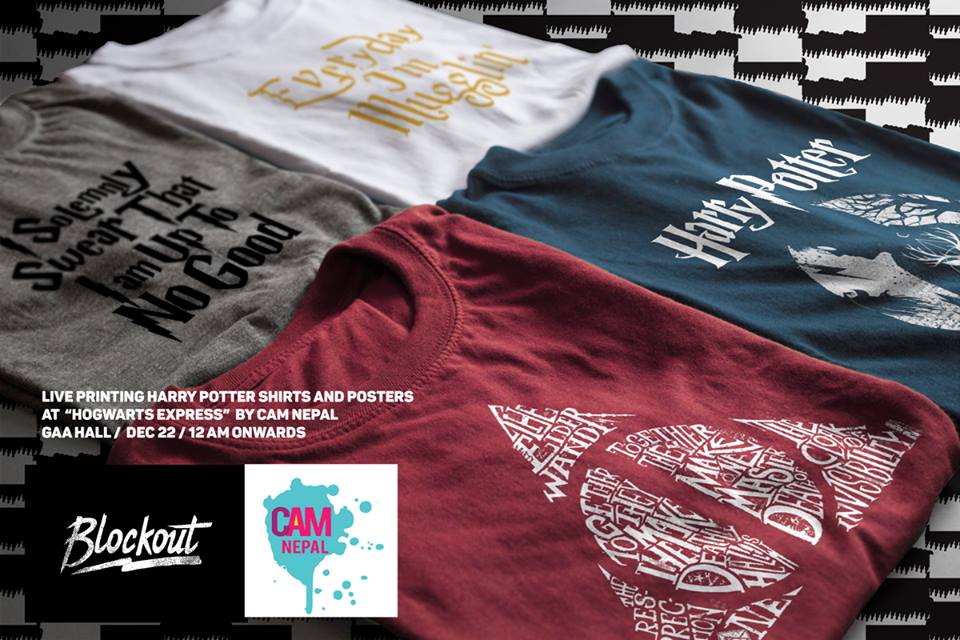 Live screen printing of Harry potter t shirts and posters - #HogwartsExpress