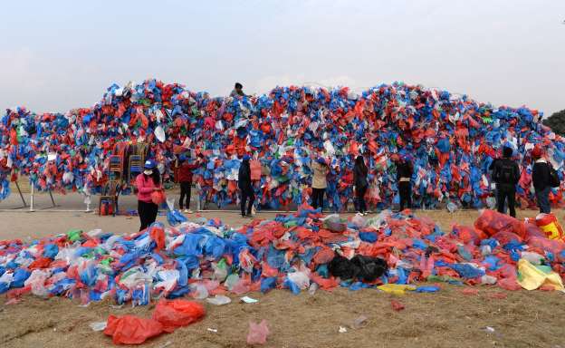 Plastic Bags Dead Sea World Record Nepal