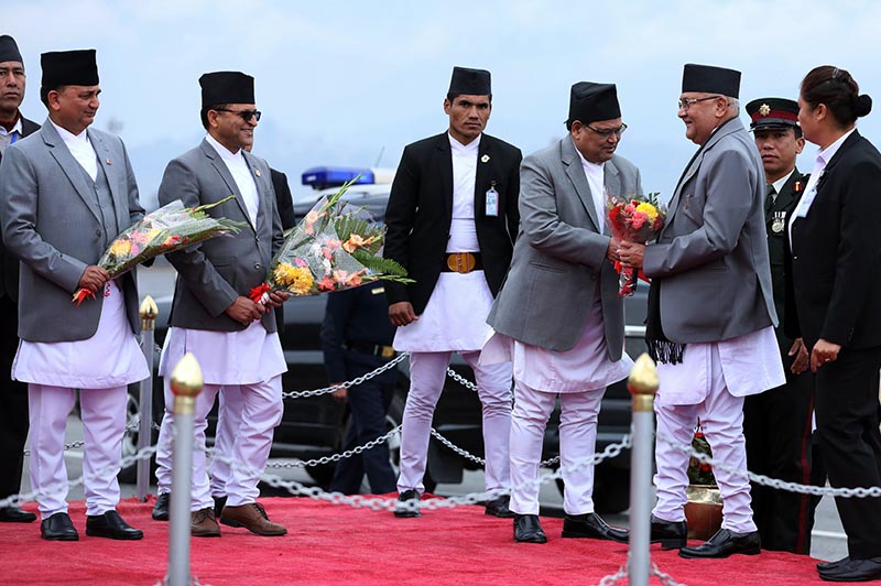 Prime Minister KP Oli returned to Nepal after attending 49th World Economic Forum (WEF)