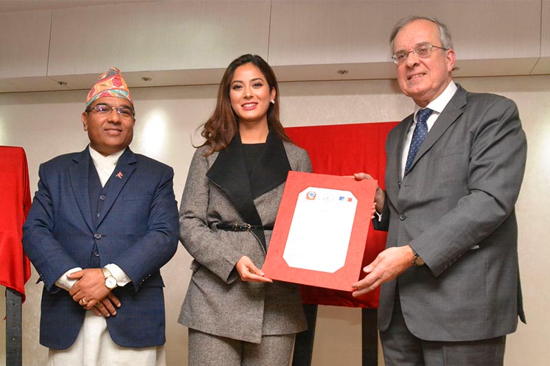 Miss Nepal 2018 Shrinkhala Khatiwada as a Goodwill Ambassador to take ahead Nepal-France ties