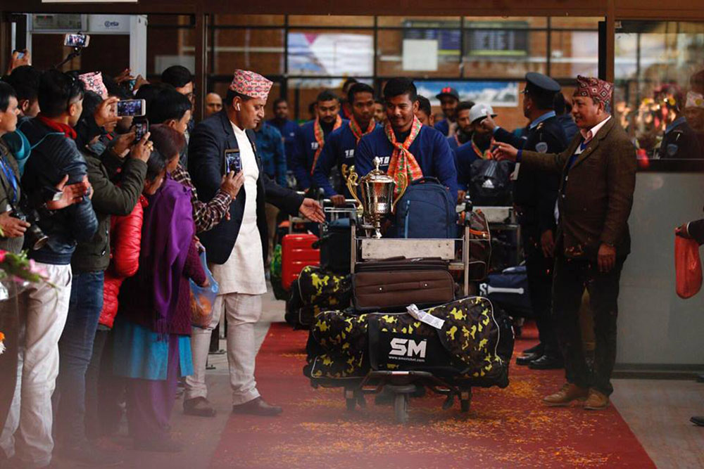 Nepal Cricket Team qt Airport