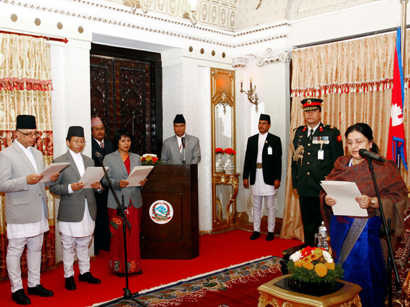 Nepal Prez Bhandari Administers Oath of Office to Three New Ambassadors!