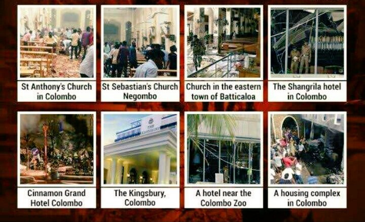 8 places #Bombblast in Sri Lanka