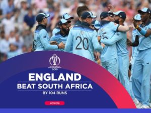 ICC Cricket World Cup 2019: England Beat South Africa by 102 runs