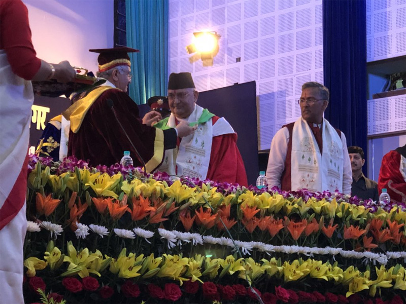 Nepal PM Oli Awarded Honorary Degree for Contribution to Politics