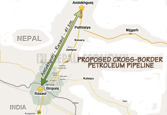 Nepal India Joint Oil Pipeline Project Map