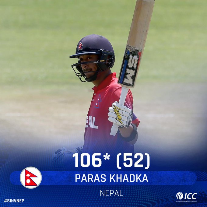 Paras Khadka becomes first from Nepal to score a T20I hundred