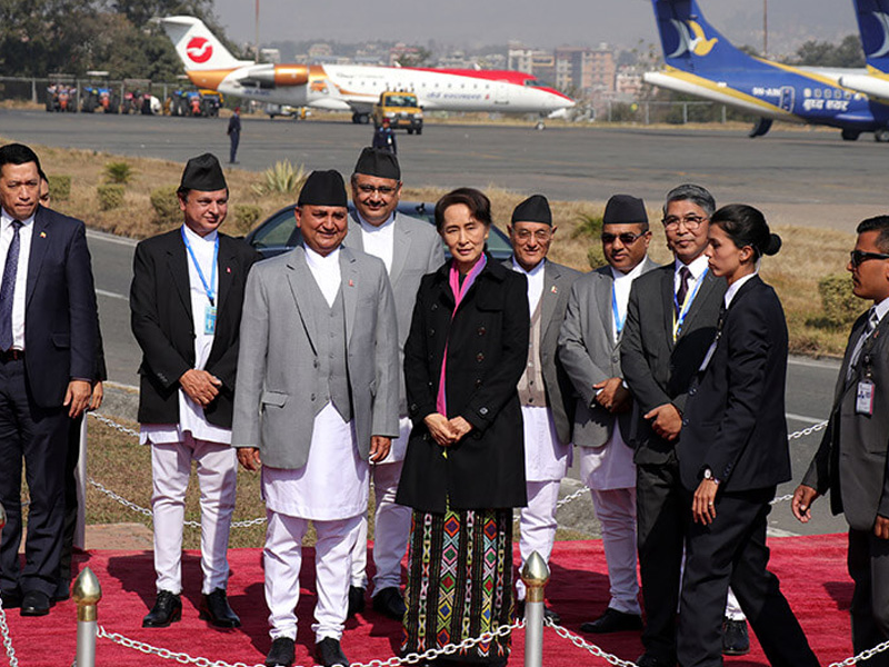 Myanmar State Counsellor Aung San Suu Kyi to Visit Nepal