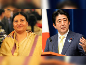 President Bidya Devi Bhandari and Japanese Prime Minister Shinzo Abe Meet