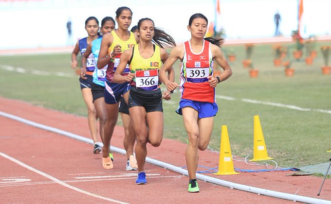 women’s 10,000m race at the 13th South Asian Games