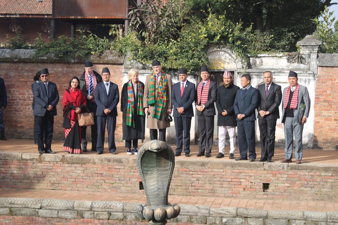 Princess Astrid of Belgium visits to Bhaktapur