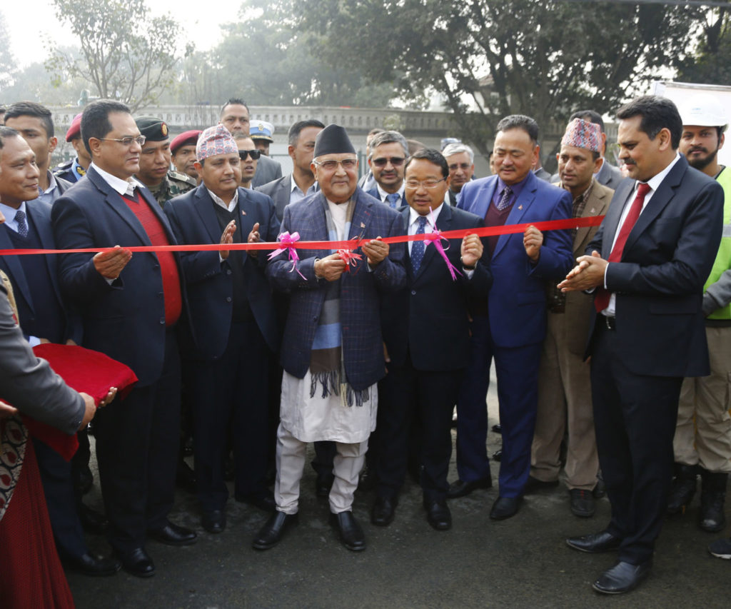 Prime Minister KP Sharma Oli inaugurating  'Underground Cabling' Project 