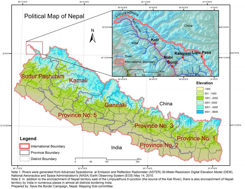New Map of Nepal (Political and Administrative)