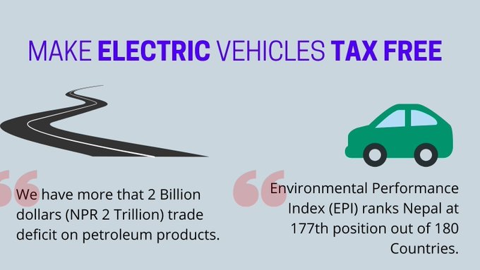 Make Electric Vehicles Tax Free in Nepal
