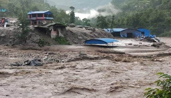 Monsoon Floods Araniko Highway in Sindhupalchowk district