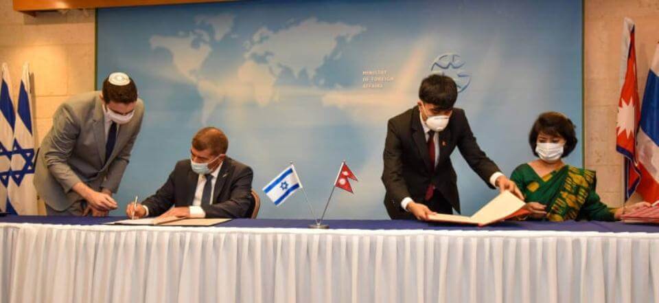 Ambassador of Nepal to Israel Anjan Shakya and Israeli Foreign Minister Gabi Ashkenazi Signed an Agreement