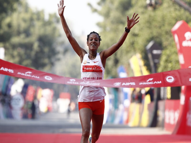 Ethiopia’s Yehualaw Finishes Delhi Half Marathon with Second Fastest Run Ever!