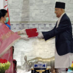 PM Oli Presents Nepals Annual Report to President Bhandari