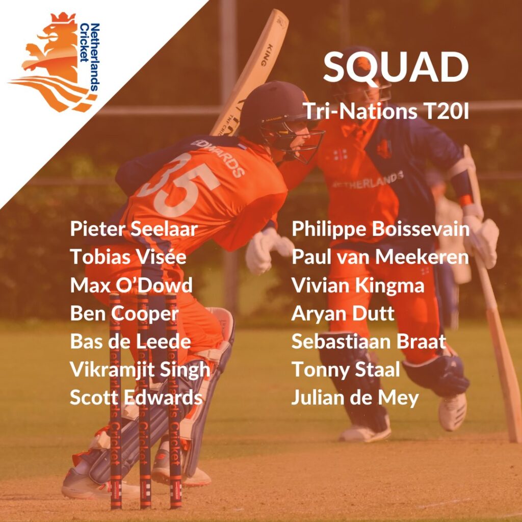 Netherlands Cricket Squad: Tri-Nations T20I Series
