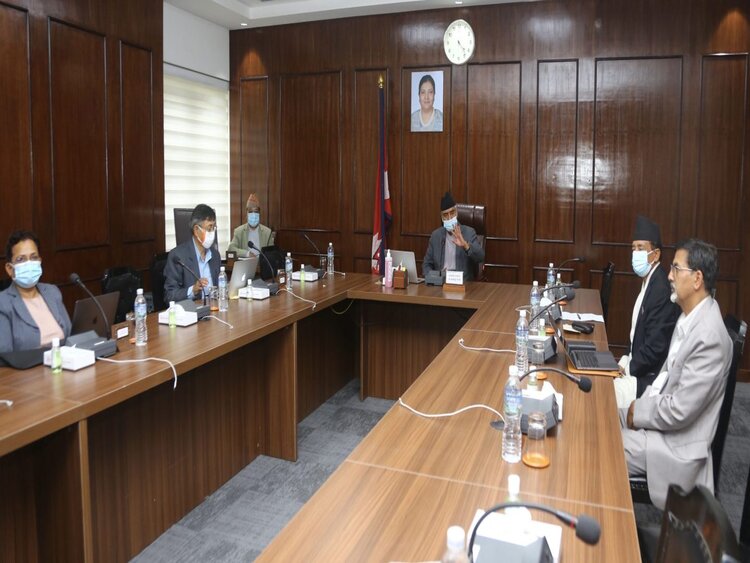 Nepal PM Sher Bahadur Deuba Cabinet Meeting